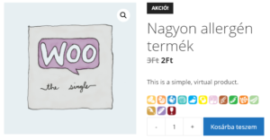 WooCommerce allergén tájékoztatás a termék oldalán